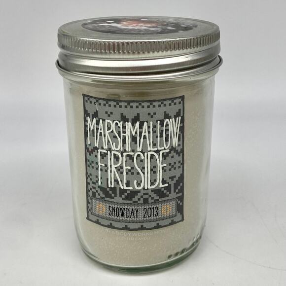 Bath & Body Works MARSHMALLOW FIRESIDE Single-Wick Scented Candle - Picture 1 of 5